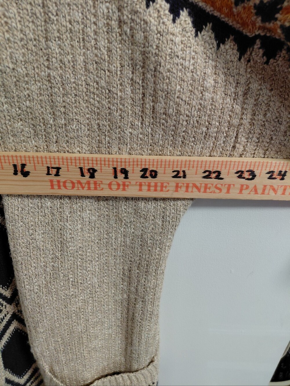 Lucky Brand Yellow Cream Knit Open Front Aztec-Pattern Cardigan Sweater W/Hood - Picture 6 of 11